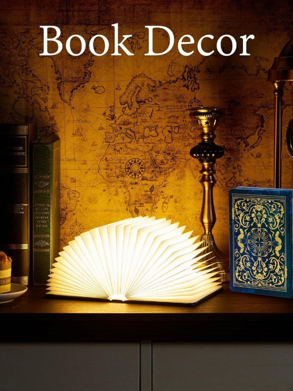 Book Lovers Gifts BookLamp - 5 Color Lights, 1200mah Battery, Foldable Paper Lam - Picture 5 of 9